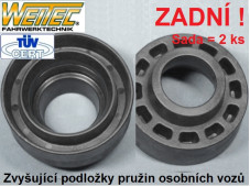 Zvyšující a zvyšovací podložky VW Fox - zadní náprava +20mm