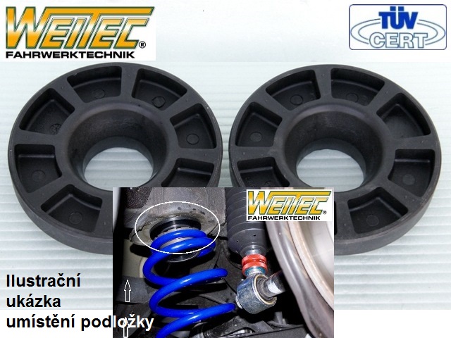 Zvyšující a zvyšovací podložky   VW Golf V Plus - zadní náprava +20mm