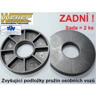 Zvyšující a zvyšovací podložky VW Transportér T5, T6 skříň - zadní náprava +30mm