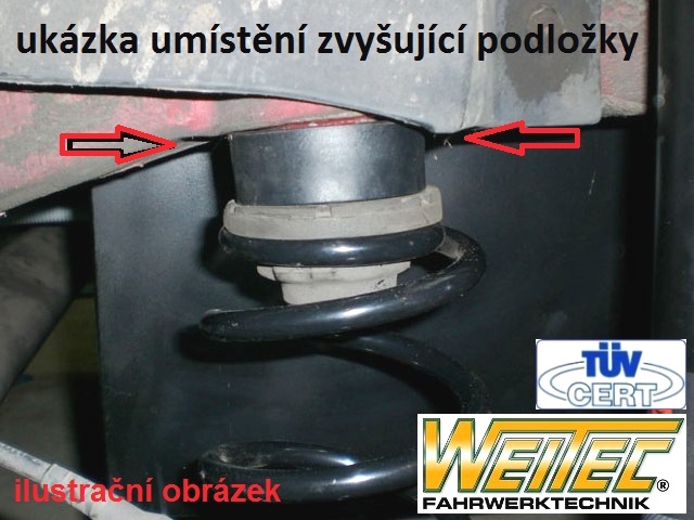 Zvyšující a zvyšovací podložky Seat Ibiza - zadní náprava +20mm - od 2008
