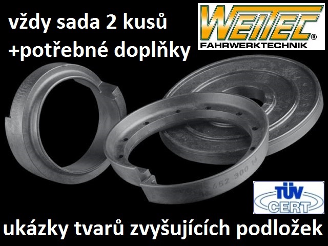 Zvyšující a zvyšovací podložky Peugeot 406 Sedan, Combi - zadní náprava +30mm