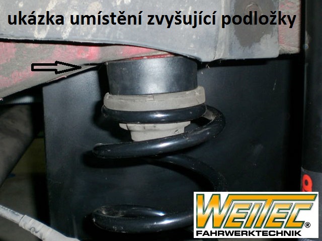 Zvyšující a zvyšovací podložky Fiat Sedici - zadní náprava +20mm