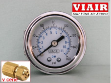 Manometr zástavný bílý VIAIR 41 mm - kontrola tlaku 0 až 11 bar
