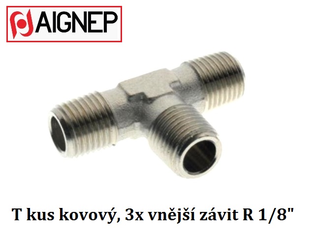 T spojka, odbočka - 3x vnější závit R 1/8''