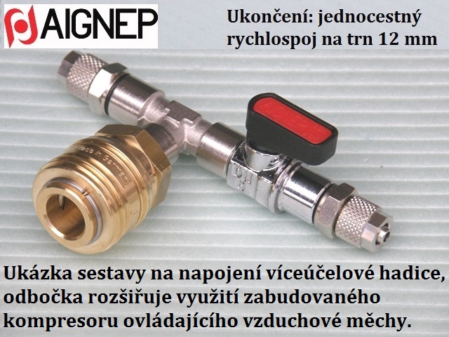 Odbočka vzduchového příslušenství s rychlospojkou I