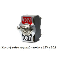 Vypínač páčkový s aretací - nerez 20A