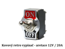 Vypínač páčkový s aretací - nerez 20A