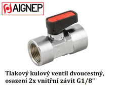 Kulový ventil dvoucestný 2x vnitřní závit G 1/8''
