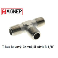 T spojka, odbočka kov 3x závit R 1/8'' - vnější