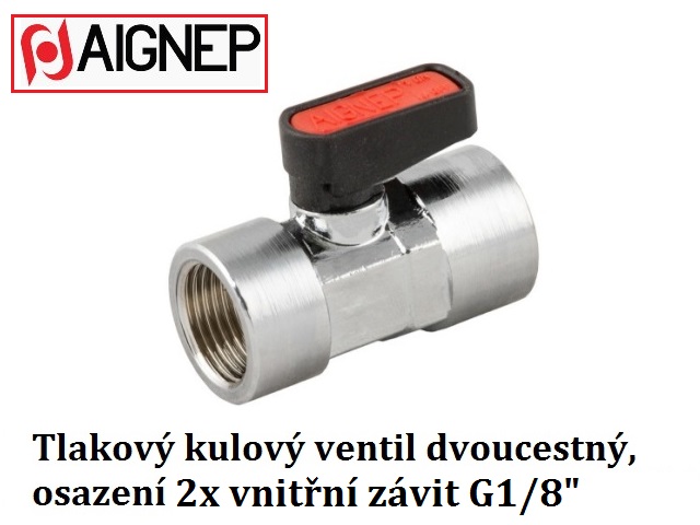 Kulový ventil 2x vnitřní závit G 1/8''