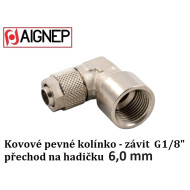 Připojovací kolínko, závit G 1/8'' na hadičku 6 a 6,35 mm