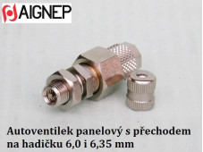 Autoventilek panelový II s osazením na hadičku 6 mm