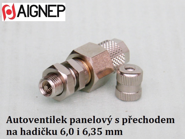 Autoventilek panelový II s osazením na hadičku 6 mm