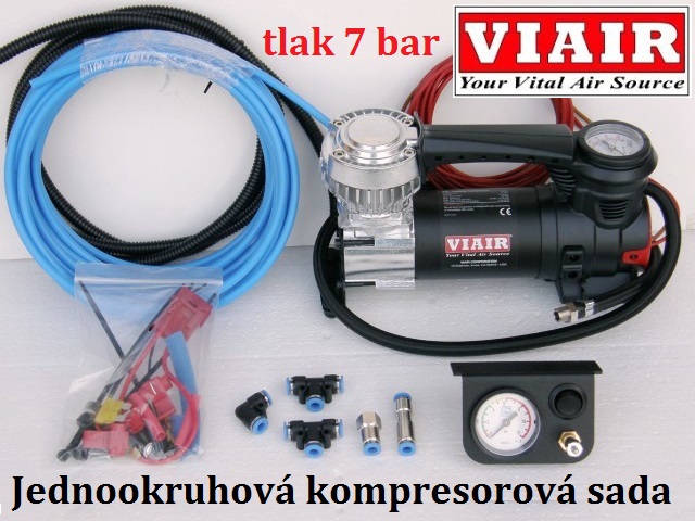 Kompresorová sada ovládání měchů - ZESÍLENÁ - VIAIR - celokovový kompresor - jednookruhová