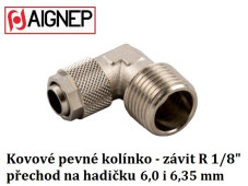 Připojovací kolínko, závit R 1/8'' na hadičku 6 i 6,35 mm