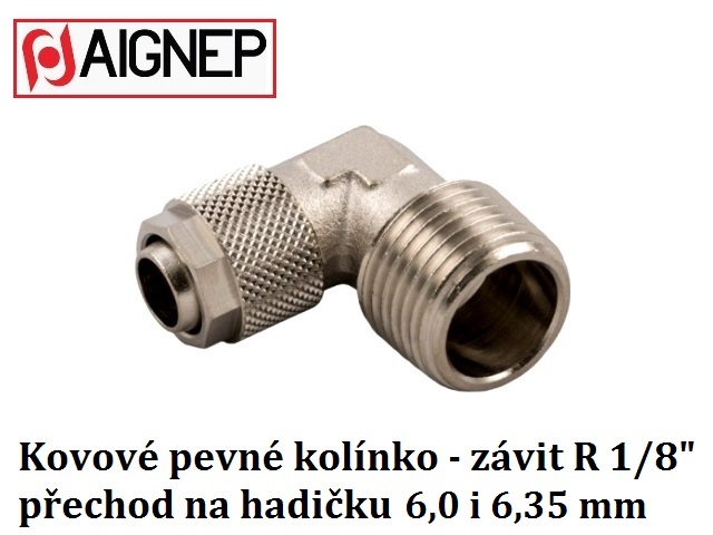 Připojovací kolínko, závit R 1/8'' na hadičku 6 i 6,35 mm