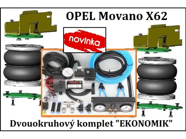 Vzduchové měchy Opel Movano od 2010 až 7/2021 - přední náhon - včetně základní duální kompresorové sady - CZ