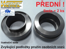 Zvyšující a zvyšovací podložky VW Transportér, pouze T6 skříň - přední náprava +30mm