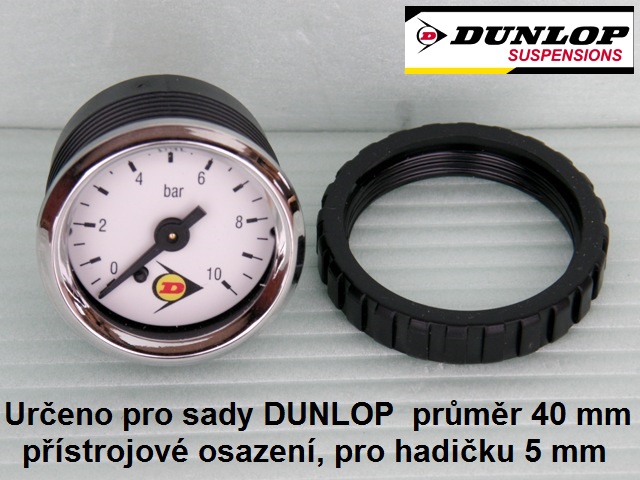 Manometr zástavný DUNLOP 40 mm - pro kontrolu tlaku v systému měchů DUNLOP