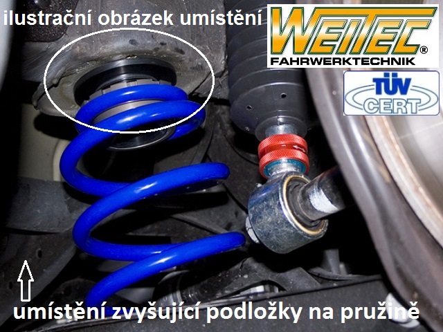 Zvyšující a zvyšovací podložky Škoda Superb I Sedan - zadní náprava +20mm